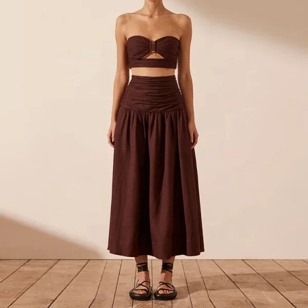 Women Linen Dress Elastic Waist Leisure Wear Summer Elegant 100% Cotton Linen Blend a Line Dresses