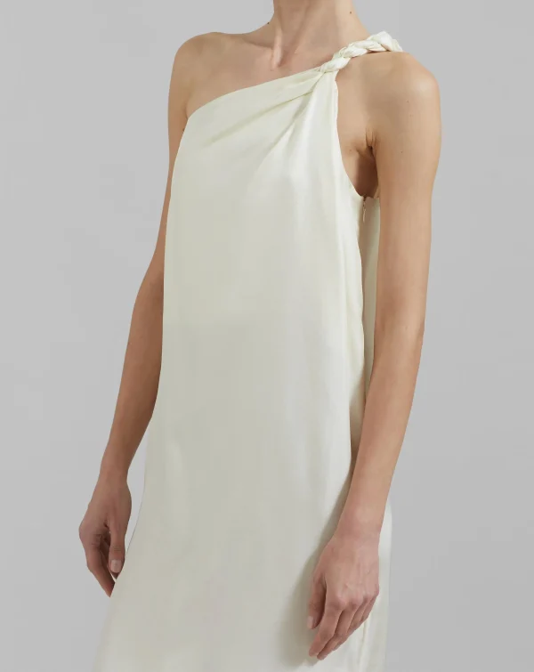 Elegant One Shoulder Sleeveless Slim Fit Satin Women Maxi One-Shoulder Casual Dress - Image 3