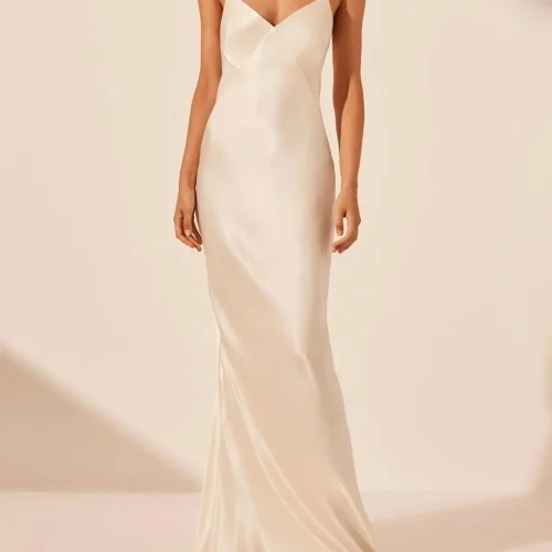Elegant Ladies Summer Clothing Spaghetti Adjusted Strap Silk Plain Fitted Casual Maxi Women Dresses