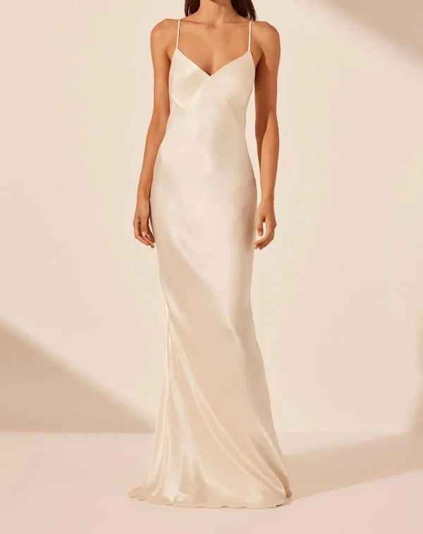 Elegant Ladies Summer Clothing Spaghetti Adjusted Strap Silk Plain Fitted Casual Maxi Women Dresses