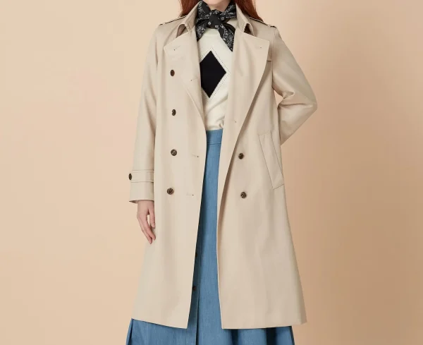 Comfortable Regular Fit Long Trench Coat Double Breasted Women Long Coat - Image 2