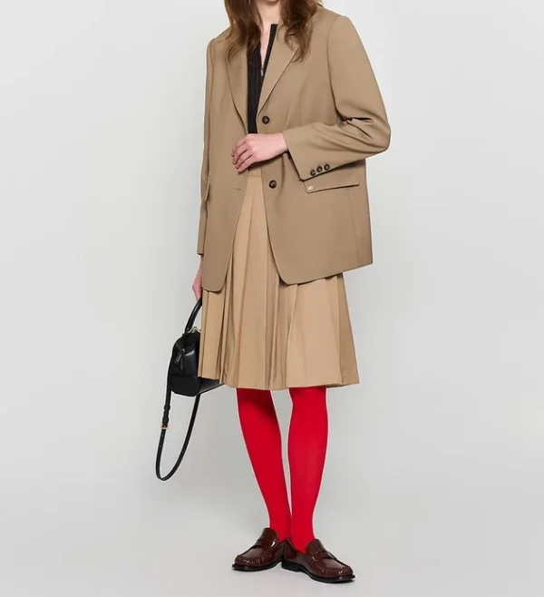 Office Lady Fashion Suit Jacket Ladies Boxy Khaki Twill Suits Casual Solid Color Blazer Suits - Image 5