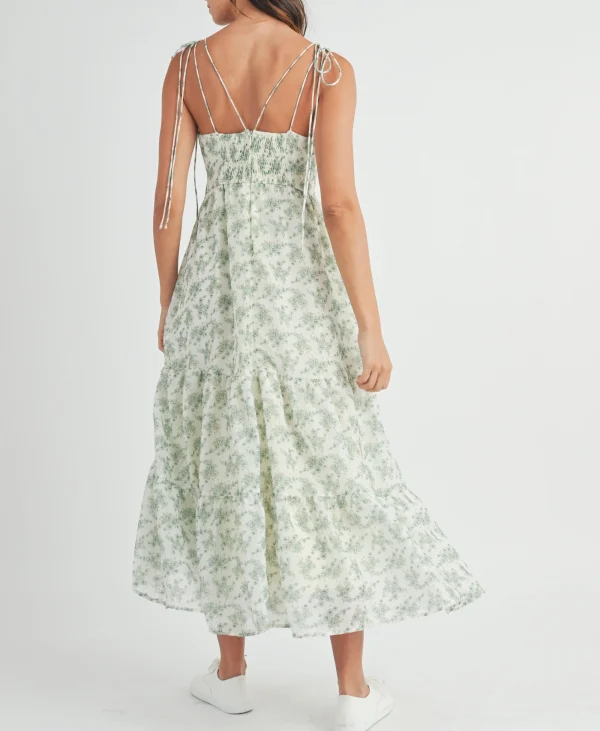 Design Women Summer 2025 Midi Dress Vacation Floral Halter Strap Spring Casual Beach Long Flowy Sundress - Image 3