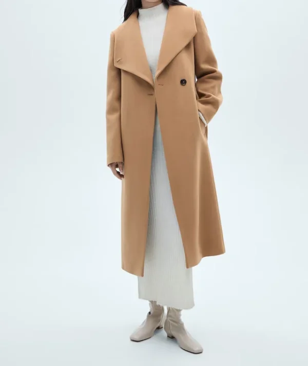 Long Design Belted Woolen Coat for Women Long Sleeves With Slit Trench Coat Women Luxury Winter Coat Women - Image 2