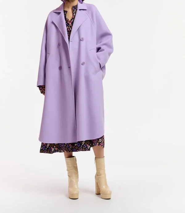 Women Clothing Oversized Wool Double Breasted Coat Elegant Solid Color Trench Coat