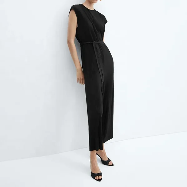 Fashion Women Clothing Casual Jumpsuit Summer Elegant 100% Cotton Linen Ladies Pant One Piece Sleeveless Jumpsuits - Image 2