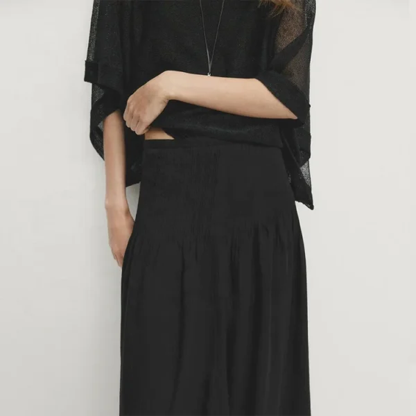 High Quality New Fashion Linen Cotton Solid Skirts for Women's Loose Plus Size Long Ladies Skirt - Image 4