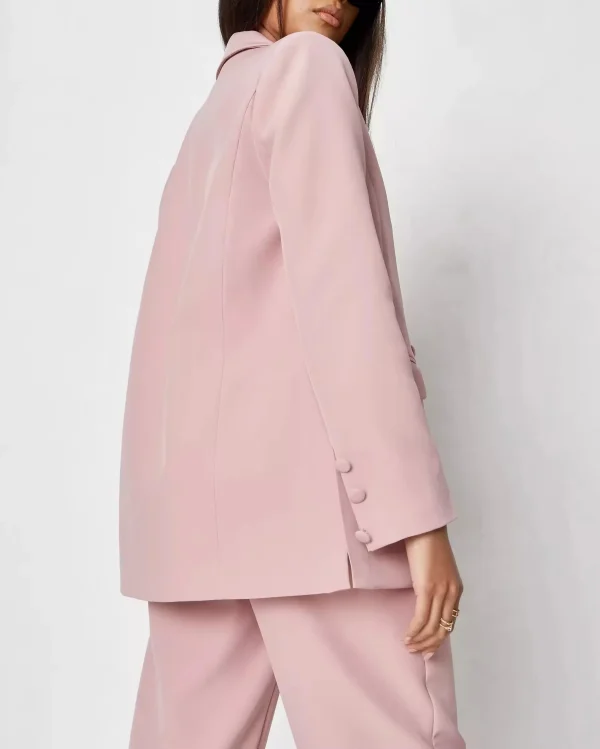 Autumn New Women Casual Suits Set Fall Clothing Ladies Office Pink Blazer - Image 2