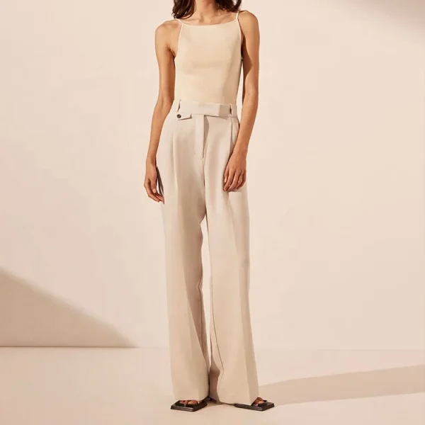 High Quality New Summer Cotton Linen Women Clothing Casual Office Ladies Trousers Wide-leg Straight Pants