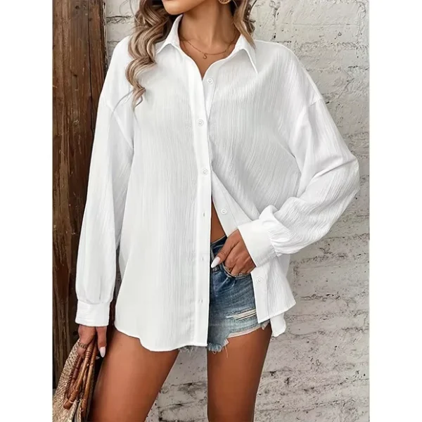 Women's Summer Casual Shirts Retro Vintage V-Neck Design Mixed Styles Breathable Tops With Long Short Sleeves Randomly Shipped - Image 6
