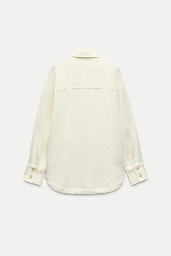 New Casual Fashion 100%cotton Loose Shirt Classic Retro Casual Long Sleeve Lapel Elegant Women's Shirt - Image 5