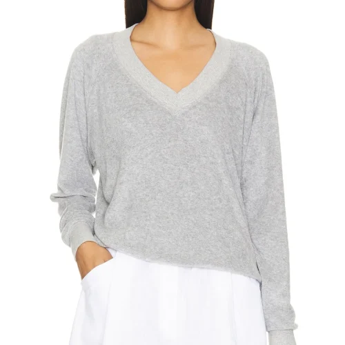 High Quality Cotton Long Sleeve V Neck Women’s Autumn and Winter Tops