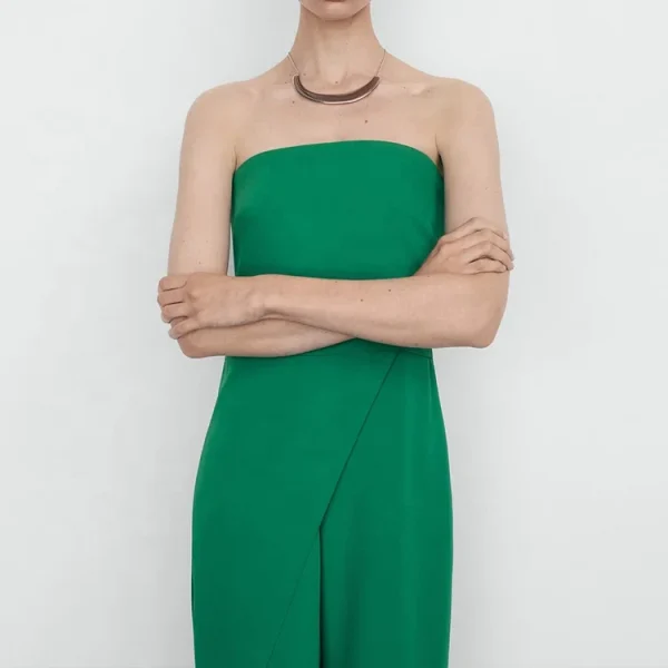 Hot Sale Summer Temperament Sleeveless Strapless Fashion Women Rompers Casual Linen Cotton Ladies Formal Jumpsuit - Image 3