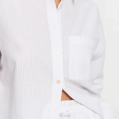 Versatile Women White Long Sleeve Shirt Oversized Fit Street Casual Hot Sale Now