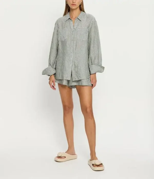 Trendy Women Striped Long Sleeve Shirt Loose Chic Daily Wear Hot Selling Fast Blouse - Image 4