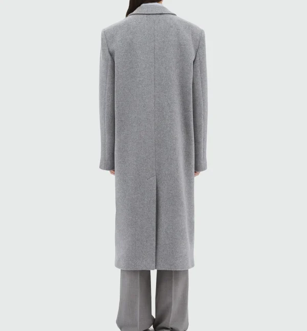 Contracting Color Layer Design Padded Shoulder Trench Coat Women Wool Coats for Women - Image 5