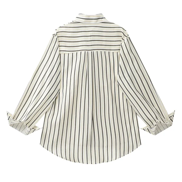 Premium Color Striped Casual Shirt With Pocket Buttons Unisex Shirt Simple Long Sleeve Cotton Shirt - Image 5