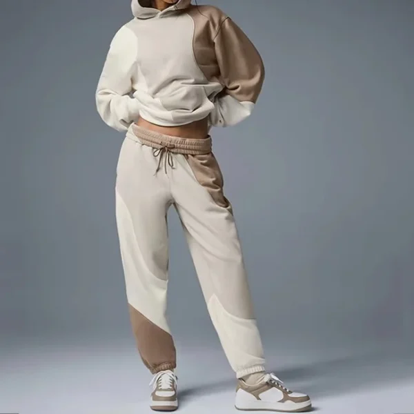 Brushed Relaxed-fit Acid Wash Long Sports Training Pullover Hoodie Tracksuit - Image 2