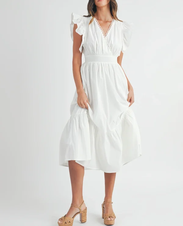 Clothing Ladies Summer Dress Solid Women Casual Elegant Cotton Linen Midi Dress - Image 4