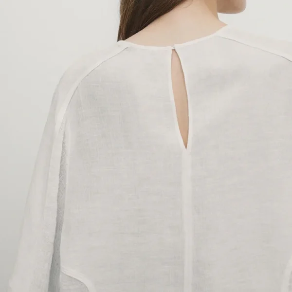 Women White Cotton Linen Shirt Tops Lady Long Sleeve Office Wear Plus Size Plain Casual Ladies Formal Blouse - Image 3