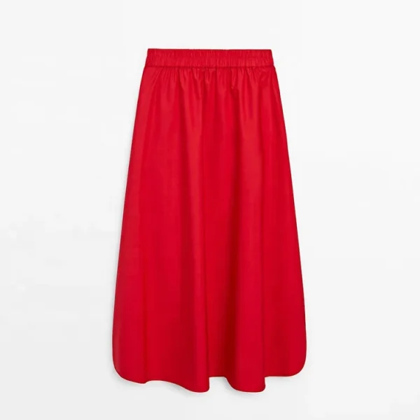 Simple Lounge Skirt Women's Summer Elastic High Waist Pure Linen Cotton Slimming Skirts for Ladies - Image 6