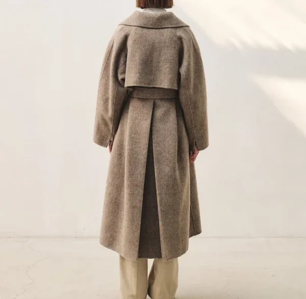 Wool Coat Women Cashmere Single Button Long Trench Coat Winter Wear Long Coat for Women - Image 6
