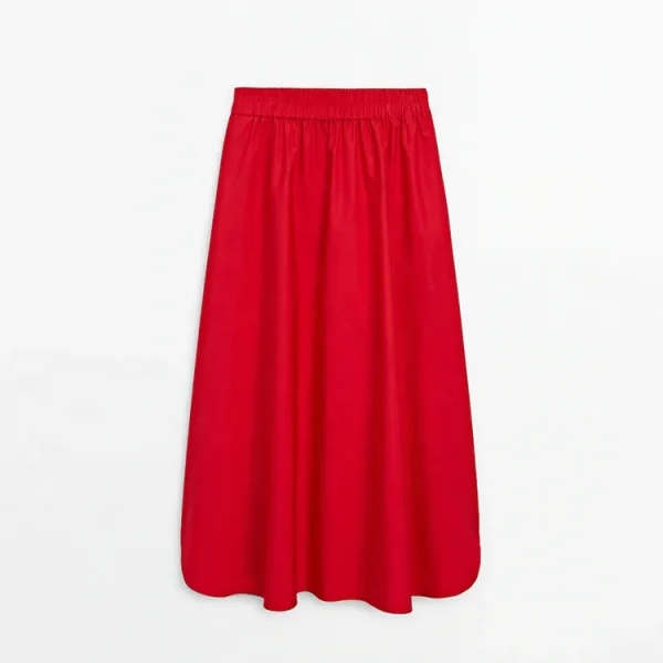 Simple Lounge Skirt Women's Summer Elastic High Waist Pure Linen Cotton Slimming Skirts for Ladies - Image 5