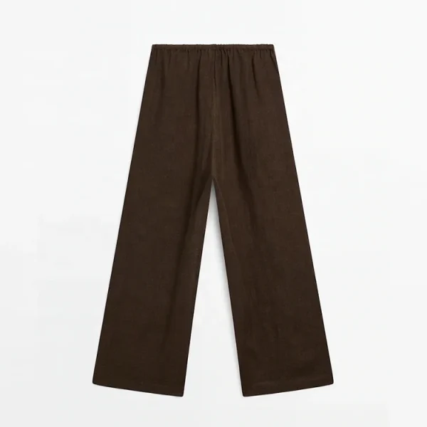 New Design Women's Cotton Linen Blend Soft Floor-length Pants Breathable Lightweight Large Size Straight Trousers - Image 6
