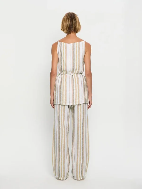 Trendy Striped Sleeveless Blouse for Women Waist Tie Summer Daily Wear Hot Sale Women Shirt - Image 4
