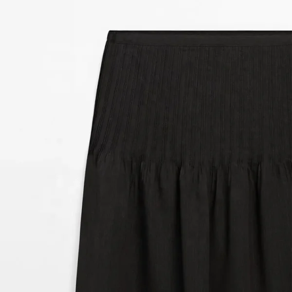 High Quality New Fashion Linen Cotton Solid Skirts for Women's Loose Plus Size Long Ladies Skirt - Image 6