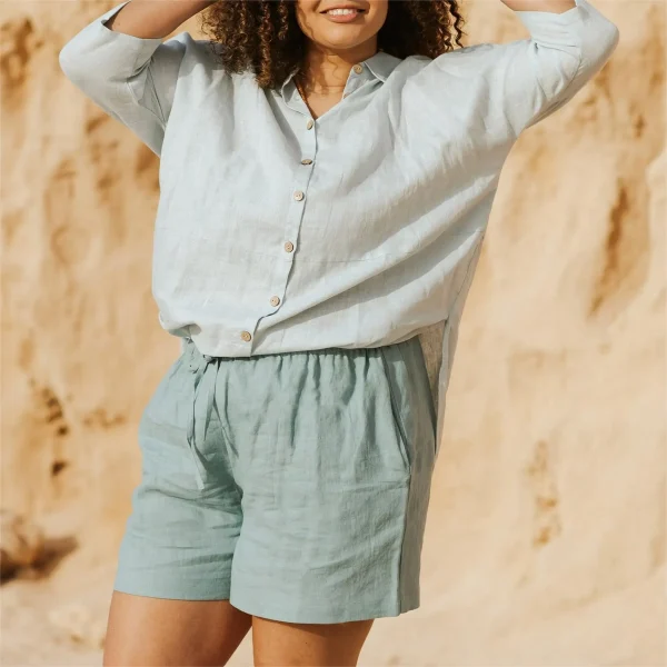 New High Quality Fashion Summer Linen Tunic Shirts Women Summer Elegant Long Sleeve Casual Linen and Cotton Blouses - Image 4