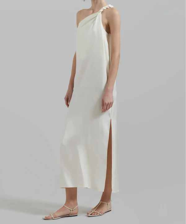 Elegant One Shoulder Sleeveless Slim Fit Satin Women Maxi One-Shoulder Casual Dress - Image 5