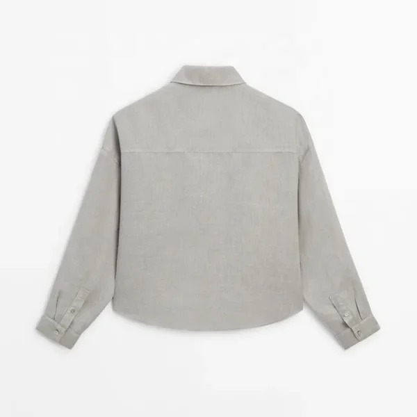 Spring Autumn Simple Turn-down Collar Long Sleeve Women's Cotton Linen Shirts High Quality 100% Flax Blouse - Image 2