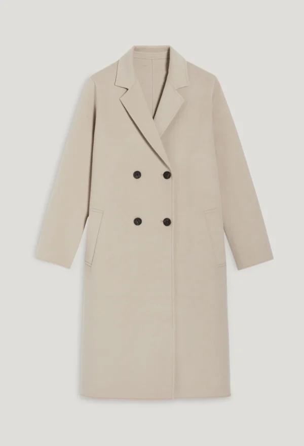 Luxury Elegant Women Long Coat Double Breasted Casual Trench Coat Simple Beige Coat for Women - Image 5