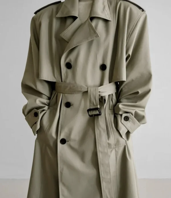 Women Coats Fashion Woven Cotton Twill Trench Coat Windproof Winter Long Coat Women - Image 4