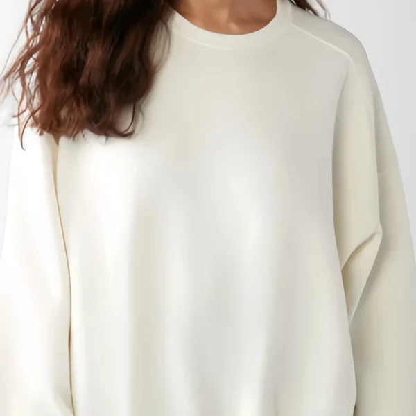 High Quality Women's Crew Neck Fleece Oversize Fit Basic Cotton Winter Sweatshirt