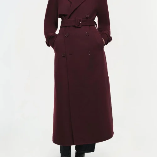 Winter Lapel Collar Women Long Trench Coat Slim Outfit Long Coat for Women Casual Streetwear