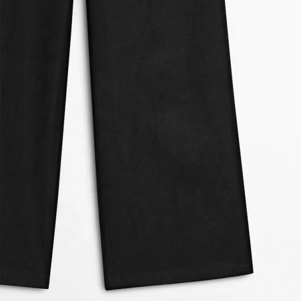 High Quality Straight High Waist Wide Leg Pants Women Elegant Casual Black Thin 100% Cotton Linen Trousers - Image 4