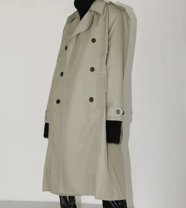Women Coats Fashion Woven Cotton Twill Trench Coat Windproof Winter Long Coat Women - Image 3