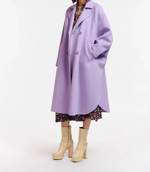 Women Clothing Oversized Wool Double Breasted Coat Elegant Solid Color Trench Coat - Image 2