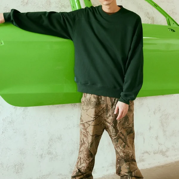 High Quality Double-layer Threaded Pullover Sweatshirt Long Sleeve Casual Loose Tops - Image 4