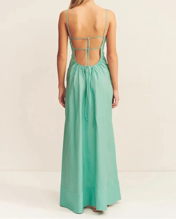 Elegant Long Maxi Dress Women Spaghetti Strap Summer Dress Slim Bodycon Backless Causal Linen Dresses - Image 5