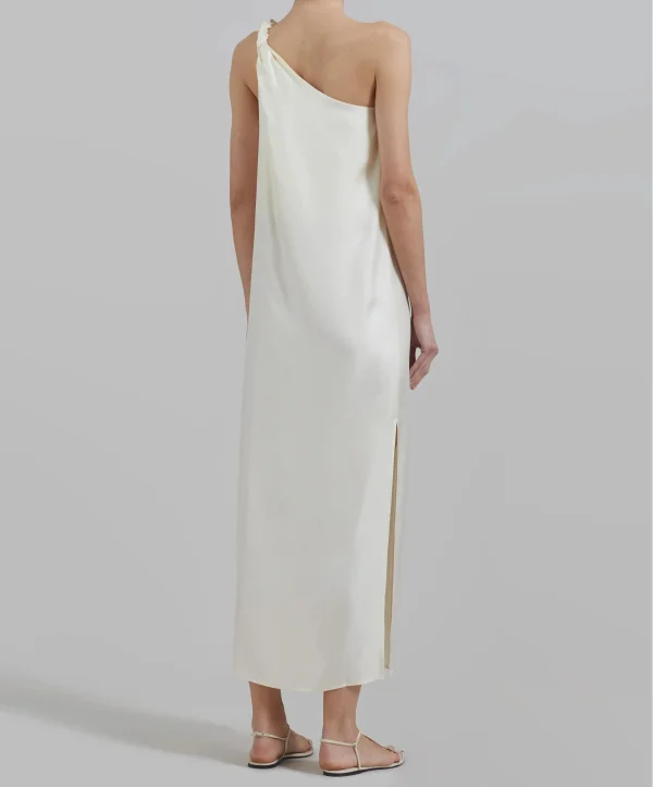 Elegant One Shoulder Sleeveless Slim Fit Satin Women Maxi One-Shoulder Casual Dress - Image 4