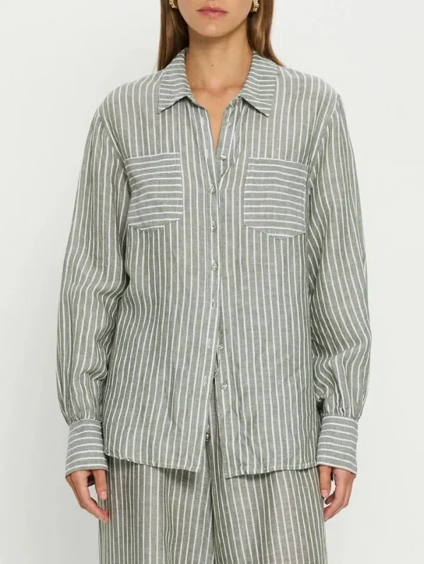 Trendy Women Striped Long Sleeve Shirt Loose Chic Daily Wear Hot Selling Fast Blouse - Image 5