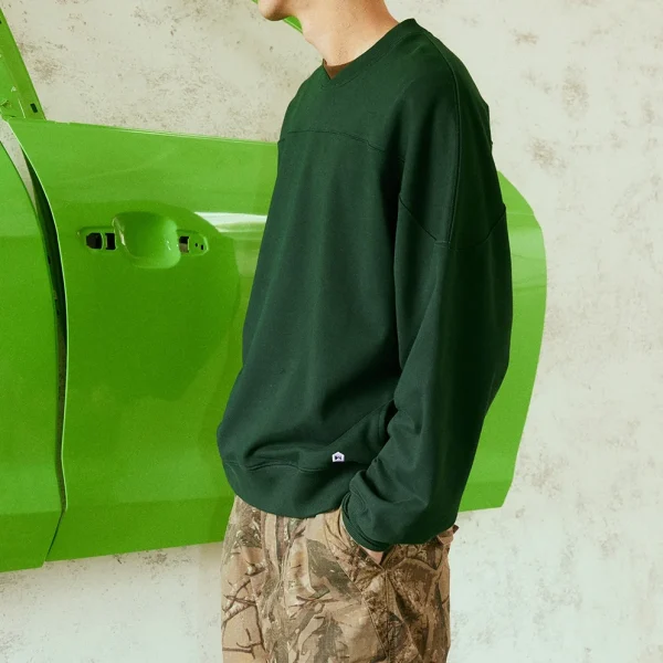 High Quality Double-layer Threaded Pullover Sweatshirt Long Sleeve Casual Loose Tops - Image 3