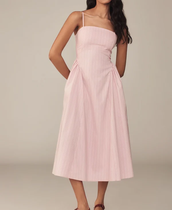 Design Summer Casual Dresses 2025 Hot Sale Elegant Slip Midi Long Striped Dress for Women