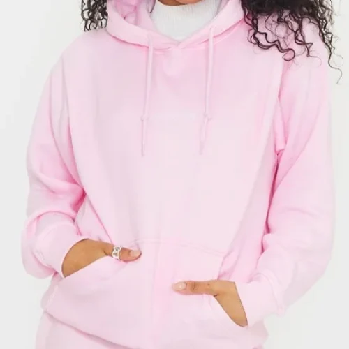Standard Pocket Women Sweatshirt Plain Print Long Sleeve Cotton Casual Hoodie