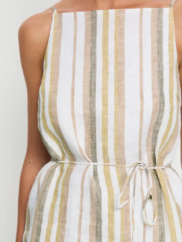 Trendy Striped Sleeveless Blouse for Women Waist Tie Summer Daily Wear Hot Sale Women Shirt - Image 3