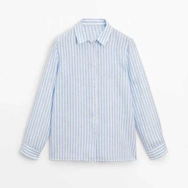 Top Fashion Women's Cotton and Linen Shirt Elegant Spring and Summer New Loose Casual Long Sleeved Shirts Sun protection Shirt - Image 5
