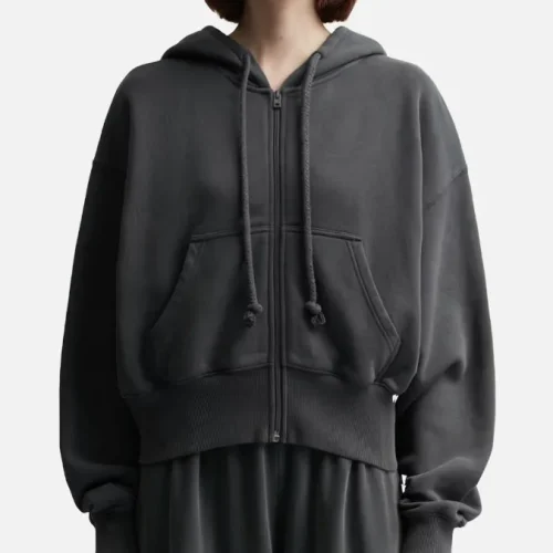 New Women Sports Jacket High Collar Zipper Casual Loose Breathable Fitness Long Sleeve Outerwear Crop Top Hoodies